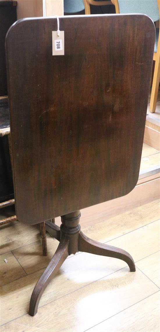 A Regency mahogany rectangular tilt top table W.55cm